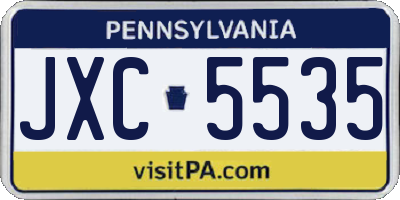 PA license plate JXC5535