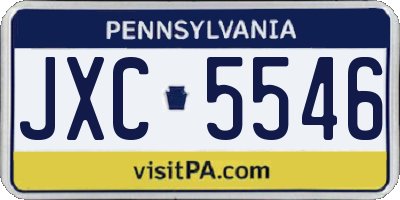 PA license plate JXC5546