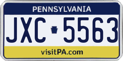 PA license plate JXC5563