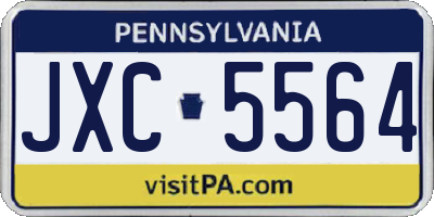 PA license plate JXC5564