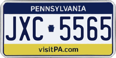 PA license plate JXC5565