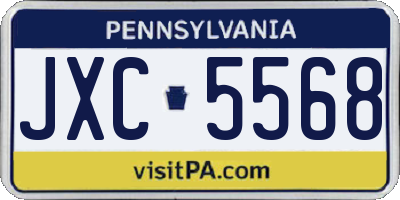 PA license plate JXC5568
