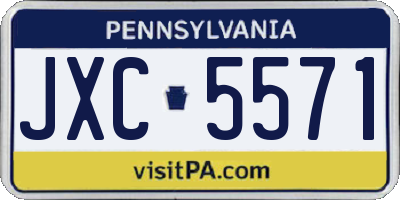 PA license plate JXC5571