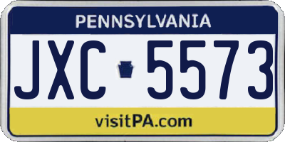 PA license plate JXC5573
