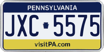 PA license plate JXC5575