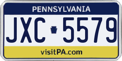 PA license plate JXC5579
