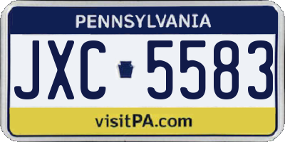 PA license plate JXC5583