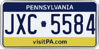 PA license plate JXC5584