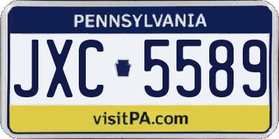 PA license plate JXC5589