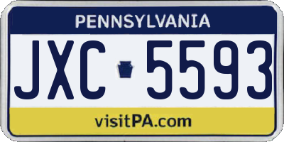 PA license plate JXC5593