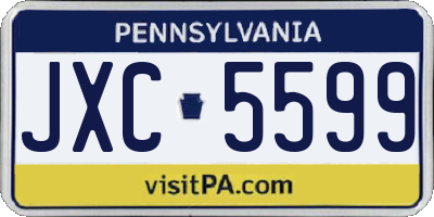 PA license plate JXC5599