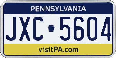 PA license plate JXC5604