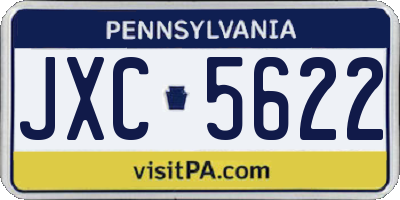 PA license plate JXC5622