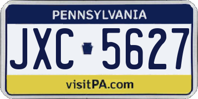 PA license plate JXC5627