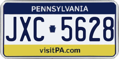 PA license plate JXC5628