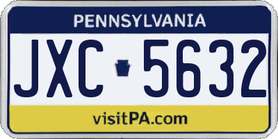 PA license plate JXC5632
