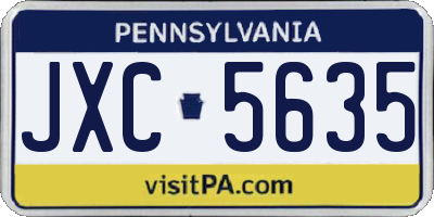 PA license plate JXC5635