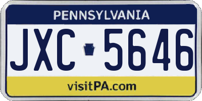 PA license plate JXC5646