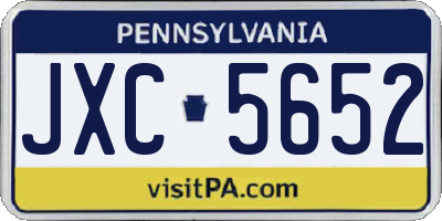 PA license plate JXC5652