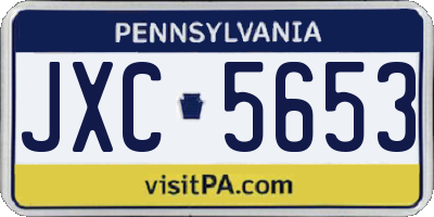 PA license plate JXC5653
