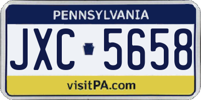 PA license plate JXC5658