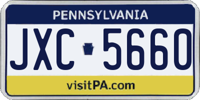 PA license plate JXC5660