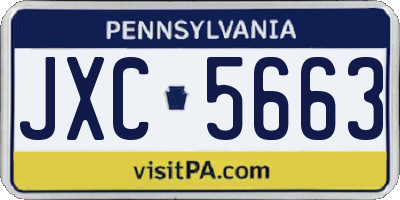 PA license plate JXC5663