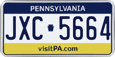 PA license plate JXC5664