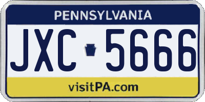 PA license plate JXC5666