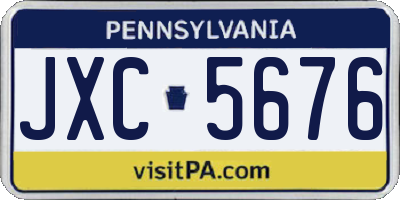 PA license plate JXC5676