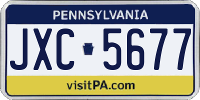 PA license plate JXC5677