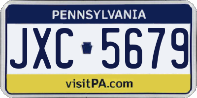 PA license plate JXC5679