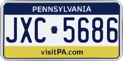 PA license plate JXC5686