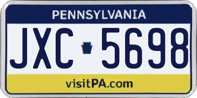 PA license plate JXC5698