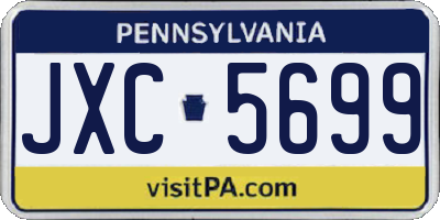 PA license plate JXC5699