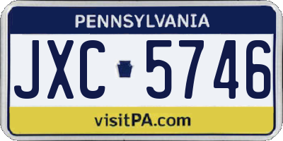 PA license plate JXC5746