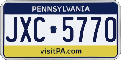 PA license plate JXC5770