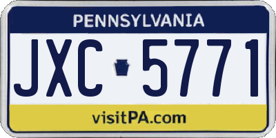 PA license plate JXC5771