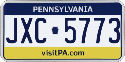 PA license plate JXC5773