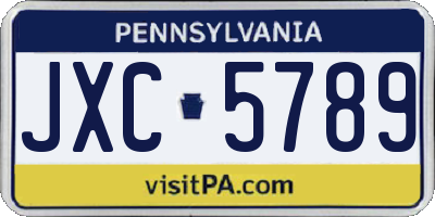 PA license plate JXC5789