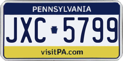 PA license plate JXC5799