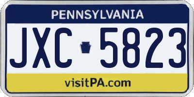 PA license plate JXC5823