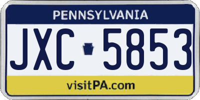 PA license plate JXC5853