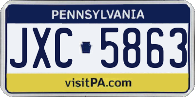 PA license plate JXC5863