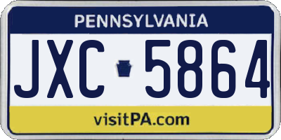 PA license plate JXC5864
