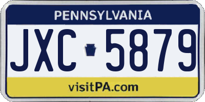 PA license plate JXC5879