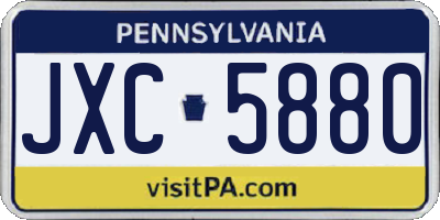 PA license plate JXC5880