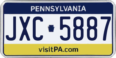 PA license plate JXC5887