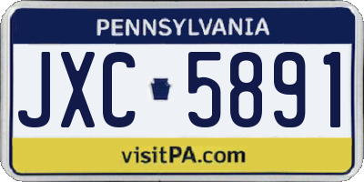 PA license plate JXC5891