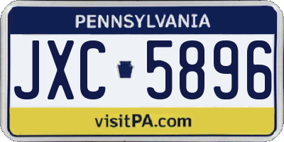 PA license plate JXC5896